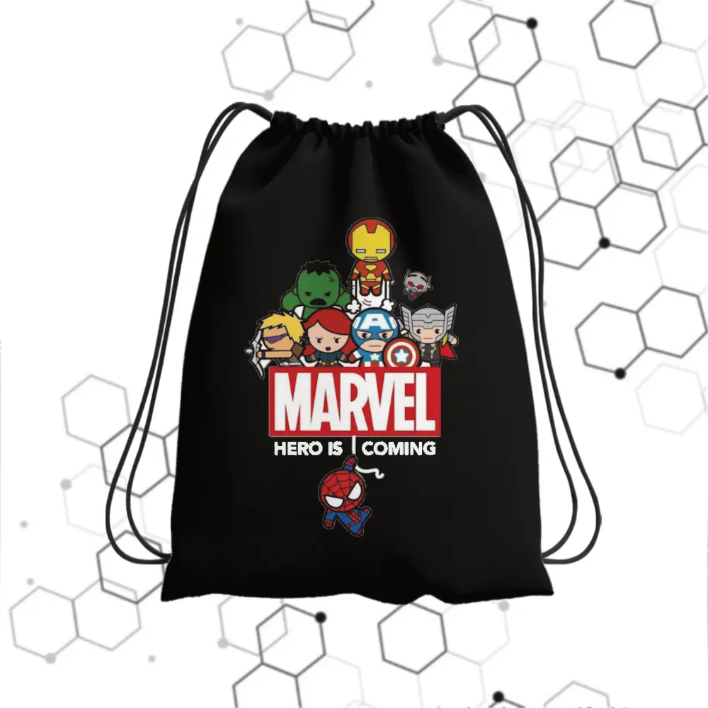 Tas Serut Sekolah Super Hero spiderman Bahan Perasut Nilon Anti Air 30cm x 38cm Travel Terlengkap