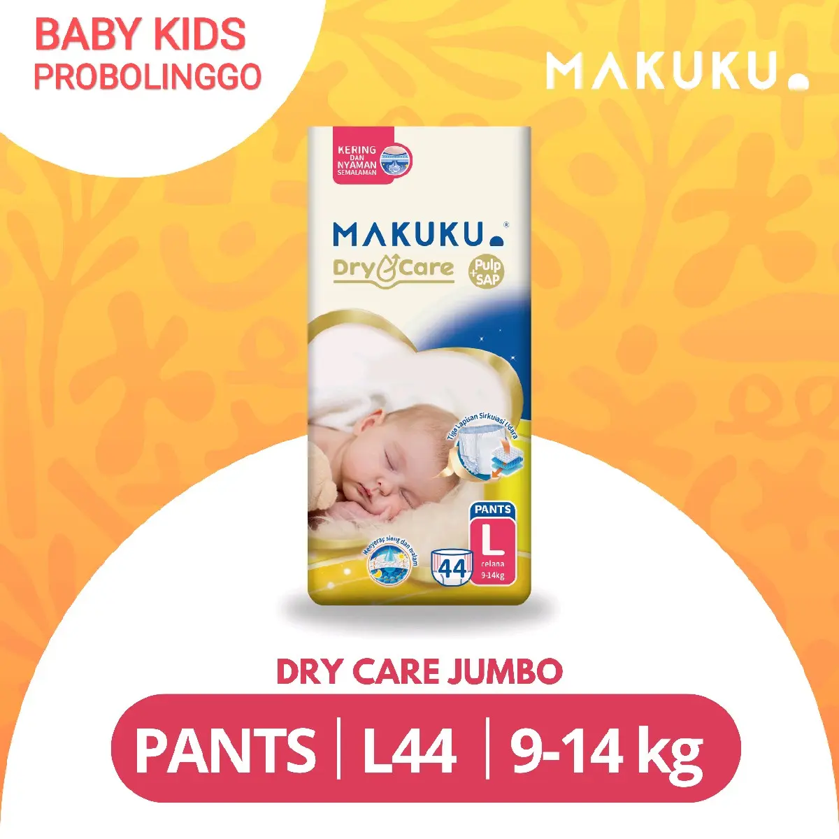 Makuku Dry Care L44 Jumbo - Perawatan Kering Berkualitas