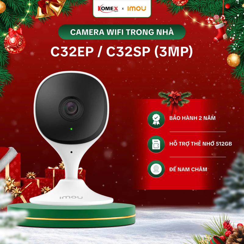  Camera wifi cố định trong nhà IMOU Cue C32SP và Cue 2E C32EP Độ phân giải 2K Đế Nam Châm Đàm thoại 2 chiều Còi báo động và Cảnh báo chuyển động 