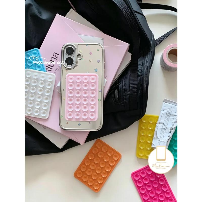 Miếng dán lưng điện thoại cốc hút silicon màu macaron đơn giản, đa chức năng để gắn thẻ, son môi và mỹ phẩm