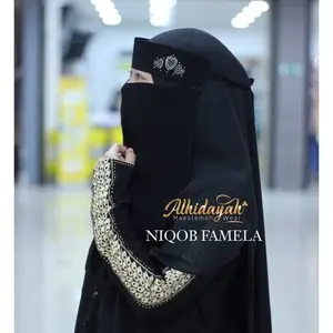 Niqob FAMELA | Matt Opsional | Niqab Bandana Wolfis Niqob 2 Layer Niqob Yaman Premium