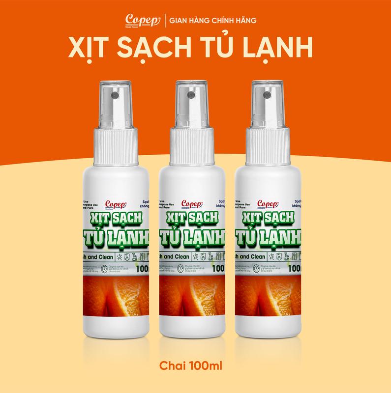Copep Xịt Sạch TỦ LẠNH Chai 100ml - Loại Bỏ Vết Bẩn Trên Tủ Lạnh & Bếp & Bàn Gỗ - Sản Phẩm Chính Hãng