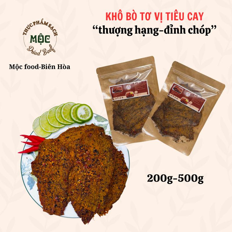  Khô Bò tơ vị tiêu cay đặc biệt ngon ngọt từng thớ thịt món khô bò thượng hạng nhà Mộc food 