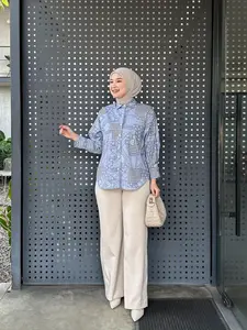 ANBIYA - ANBIA kemeja wanita casual motif bahan arabian cotton kekinian all size