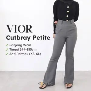 ELLEANO | Vior Pants - Petite Pants - Celana Cutbray Wanita Petite - Flare Pants - Celana Kerja Formal