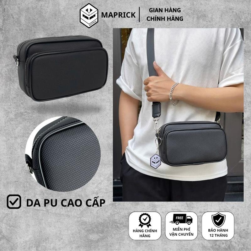[Giá mở bán] Maprick Túi Đeo Chéo Nam Da PU Cao Cấp Chống Nước, Kích Thước 21x13x8cm,Hiện Đại Bảo Hành 12 Tháng_TC3