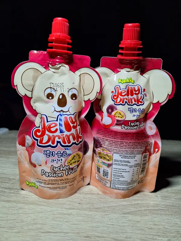 Kiokio Minuman Jelly Leci – Markisa, Stroberi – Kiwi, Mangga – Persik, Raspbery – Semangka HALAL 70ml Food Jeli Makanan Pudding Manis Strawberry Puding Susu 2