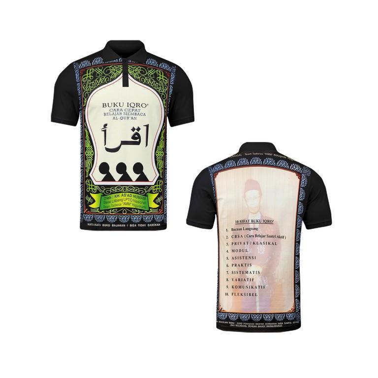 baju pria kaos unik buku iqro jersey 3D iqro bahan lembut tidak mudah kusut Fullprint bisa custom nama terbaru 3