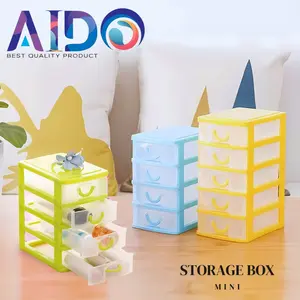 AIDO COD Laci Susun 3 atau 4 Kecil Mini Container Plastik Rak Susun Aksesoris Penyimpanan Serbaguna PP Berkualitas Ramah Lingkungan
