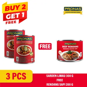 [BUY 2 GET 1] PRONAS Sarden Limau 300 g (2pcs) FREE Rendang Sapi 200 g