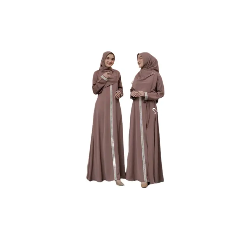 Gamis Anak Remaja 10 sampe 13 tahun/Gamis Anak perempuan Ful varian Garis renda Mewah/Gamis anak muslim Polos tali pinggang kekinian 6