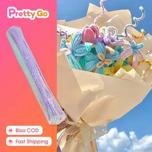 200Pcs Kawat Bulu Mercy Warna Pastel Twist Rod Mix 30cm Kawat Bulu Mainan Anak Craft Diy Kerajinan Tangan Pipe Cleaner pelangi  kawat  bulu