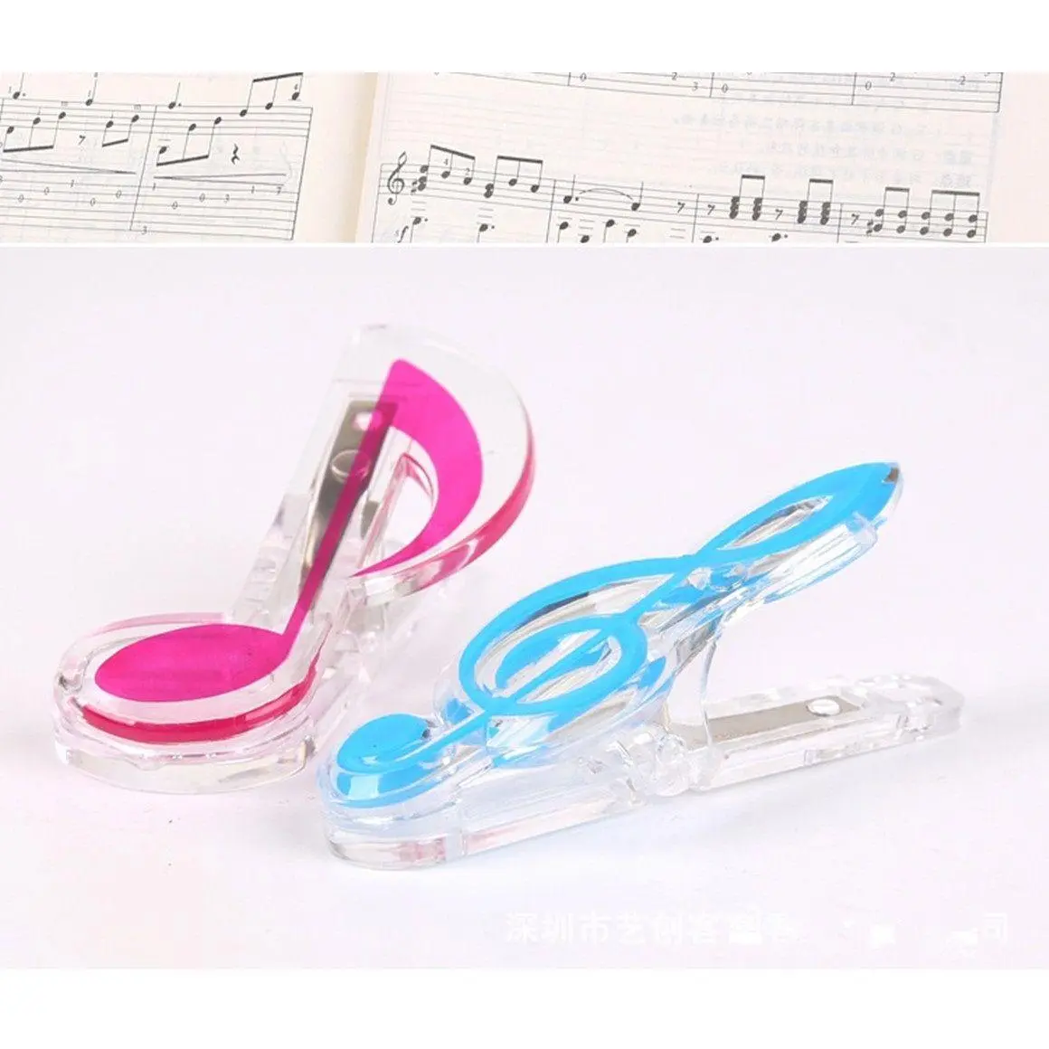 1pc Plastic Piano Music School Supplies Office Binding Supplies Folder for Piano Supply Plastic Musical Note Spring Holder For Book Paper Sheet Letter Paper Clip