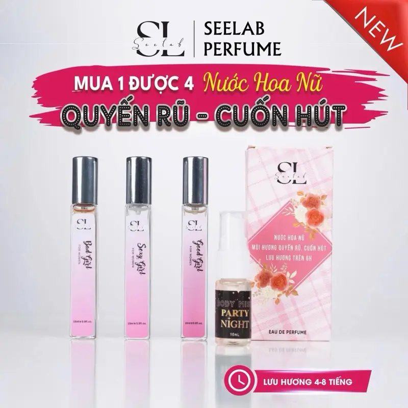 (Mua 1 Được 4) - Combo 3c nước hoa nữ 10ml HỘP MỚI - Quyến rũ, Cuốn hút 10ml kèm quà tặng như hình Perfume Cosmetic Women Nước Hoa Xịt Thơm