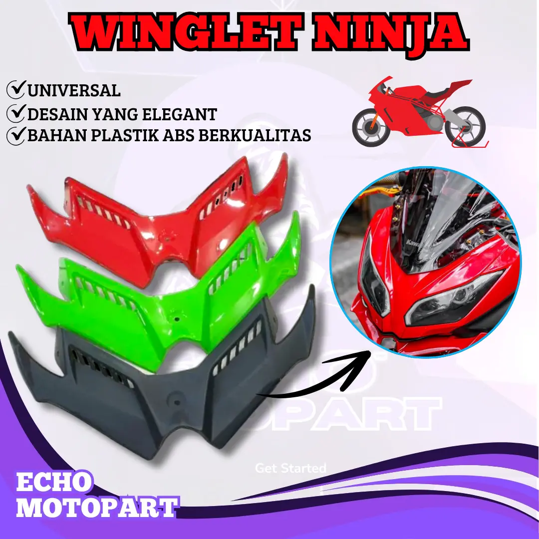 WINGLET R15 V2 OLD WINGLET NINJA250 KARBU FI RR NEW PLASTIK BUKAN PLASTIK FAIRING NINJA FI MX KING Motorcycle