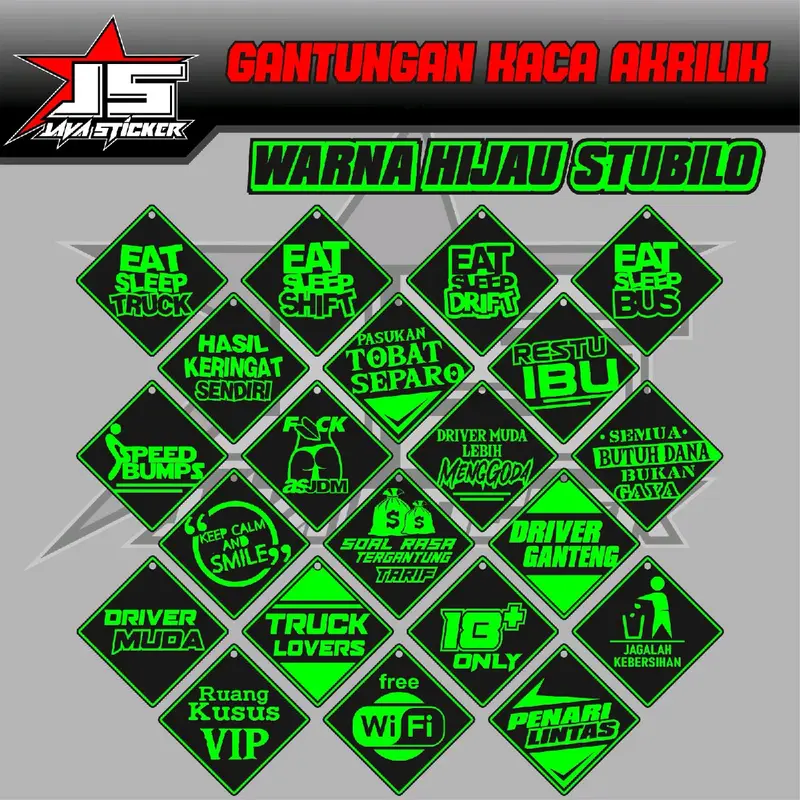 gantungan kaca aktilik warna stubilo 0