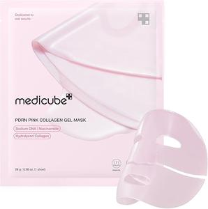 Medicube Salmon Dna Pdrn Máscara De Gel De Gelatina De Colágeno Rosa | Mascarilla De Noche Para Piel Brillante De Vidrio- Elasticidad, Hidratación, Reafirmante E Hidratante | Cuidado D