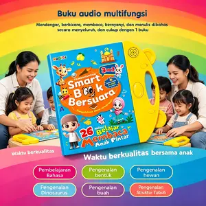 Mainan Beli Sekali Pakai Bertahun Buku Elektronik Bersuara 3 In 1: Indonesia, Inggris, Mandarin. Smart Audio Book Investasi Edukasi, Belajar Membaca Dari Umur 3 Sampai 6. Untuk Paud, Tk, Usia 3, 4, 5, 6 Tahun. 26 Topik: Abjad, Angka, Hewan, Warna, Buah,