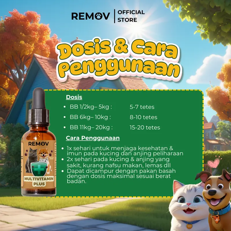 Remov Multivitamin Plus Untuk Kucing & Anjing Penambah Nafsu Makan 2