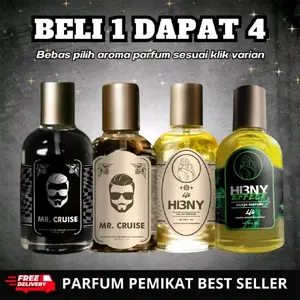Promo Spesial Beli 1 Di Kirim 4 Botol Parfum pria Wangi Tahan Lama Eau-de-Parfume 30Ml Terlarissss...!