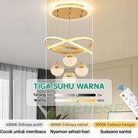 Gambar Lampu Gantung Kristal LED Nordik 3Warna Minimalis Mewah Kamar Tidur Koridor Ruang Tamu Lampu Gantung Kristal Hias - Hitam B2-10+Remote dari GOGEOUS Store Kab. Tangerang 2 Tokopedia