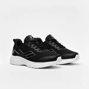 MAXVORENT Sepatu Running Pria Hitam Desain Nyaman Tahan Lama untuk Aktivitas Harian Outdoor Ideal Berjalan Berlari Outdoor
