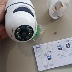 Kamera CCTV Lampu 360 Derajat Bohlam 4K PTZ WiFi Smart Camera, Night Vision ,Motion Detection, 2-Way Audio
