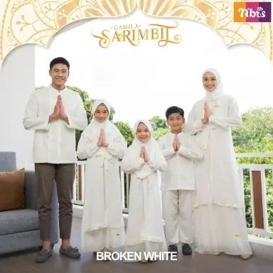 NIBRAS SARIMBIT GAMILA BROKEN WHITE Bahan Viscose mix Wave Crinkle By NIBRAS COUPLE KELUARGA RAYA 0