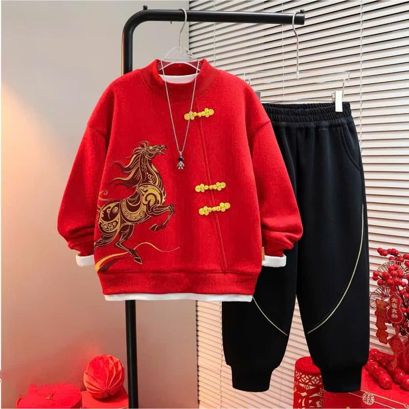  Sét bộ quần áo thu đông cho bé trai 14-45kg Mẫu Chữ cái G56E. Vải nỉ da cá mềm mại phong cách Hàn Quốc.HO5 