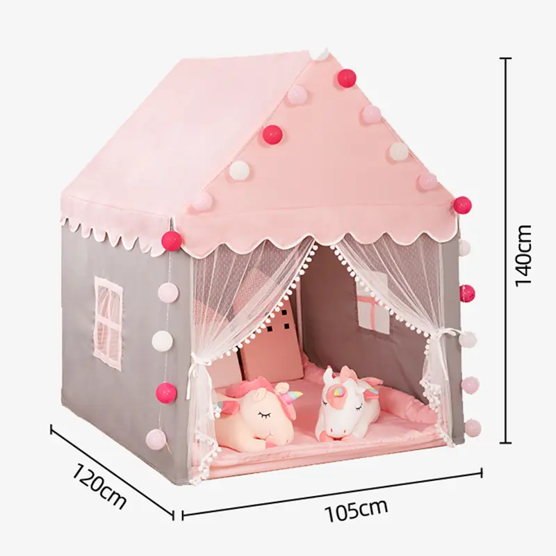 Mainan Tenda Anak Perempuan dalam ruangan Tenda Anak besar Tenda Princess 140 x 100 x 125 Tenda Bermain Indoor Outdoor 6