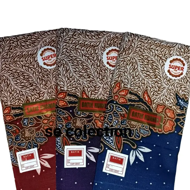Paket Hemat Isi 3 PCS Sarung Batik Pasca Ibu Melahirkan Cap Kurnia Motif random Wanita Pria Dewasa Seragam Muslim Pekalongan polieater Hitam Santri cowok Bunga 0