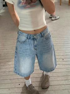 Shorts bermudas para mujer de pierna recta y corte holgado, shorts casuales azules, aptos para todas las estaciones, ajuste entallado, diseño liso, cómodos y elegantes
