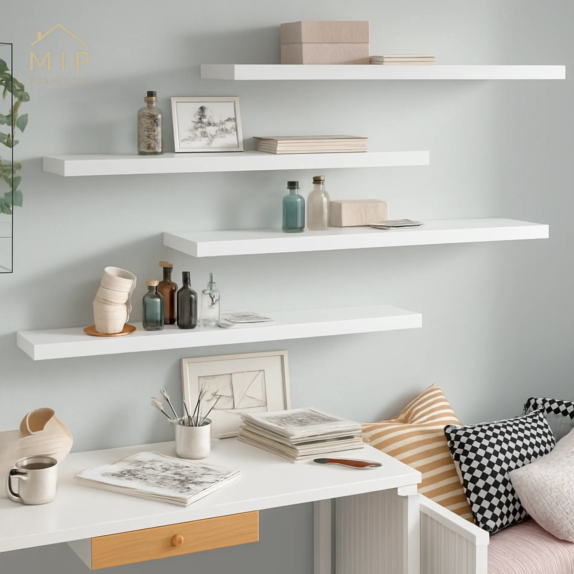 MIP Tanpa Bor Rak Dinding Ambalan 1 Set Dapat 3 Pcs  Hiasan Rak Dinding Aesthetic Minimalis Serbaguna