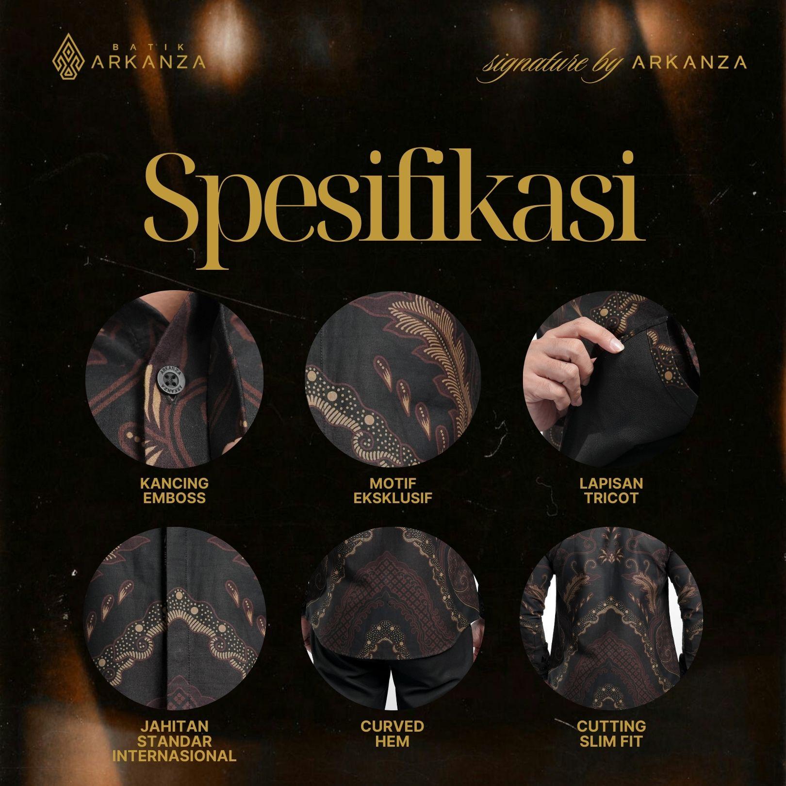 Arkanza Signature Motif WICAKSANA Kemeja Batik Pria Lengan Panjang Lengan Pendek Eksklusif Curved Hem Jahitan Presisi Hidden & Emboss Button Lapisan Tricot Breathable PRM Cutting Slim Fit Kancing Emboss Original Size S-XXL Arkanza Signature Motif WICAKSANA Kemeja Batik Pria Lengan Panjang Lengan Pendek Eksklusif Curved Hem Jahitan Presisi Hidden & Emboss Button Lapisan Tricot Breathable PRM Cutting Slim Fit Kancing Emboss Original Size S-XXL