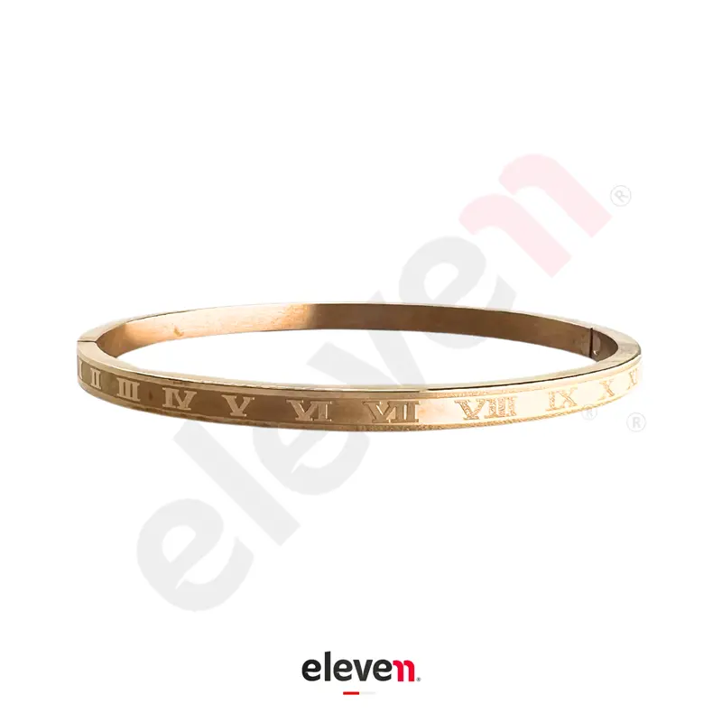 ELEVEN • IRONSIDE Collection IC02 Gelang Bangle Romawi 4mm Fashion Jewelry Pria Wanita Buckle Stainless Steel Bracelets 8