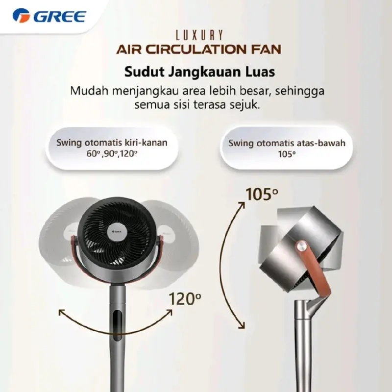 Air Circulation Fan Gree GCF-CIRCOOL14L | Stand desk 2in1 swing premium GCFCIRCOOL14L ion plasma 2