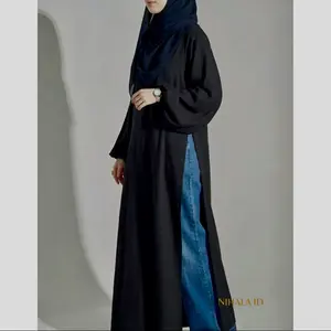 Long Tunik Dress Anti UV Long Dress Belah Samping Wanita Size S M L XL