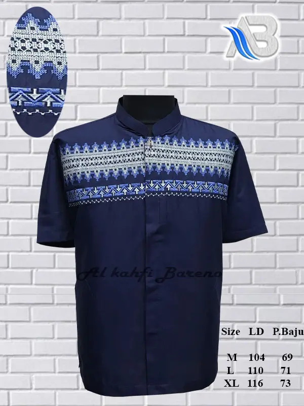 Baju Koko Pria Dewasa Terbaru Koko Lengan Pendek Baju Koko Bordir Koko Katun Mikro COD Katun Muslim 4