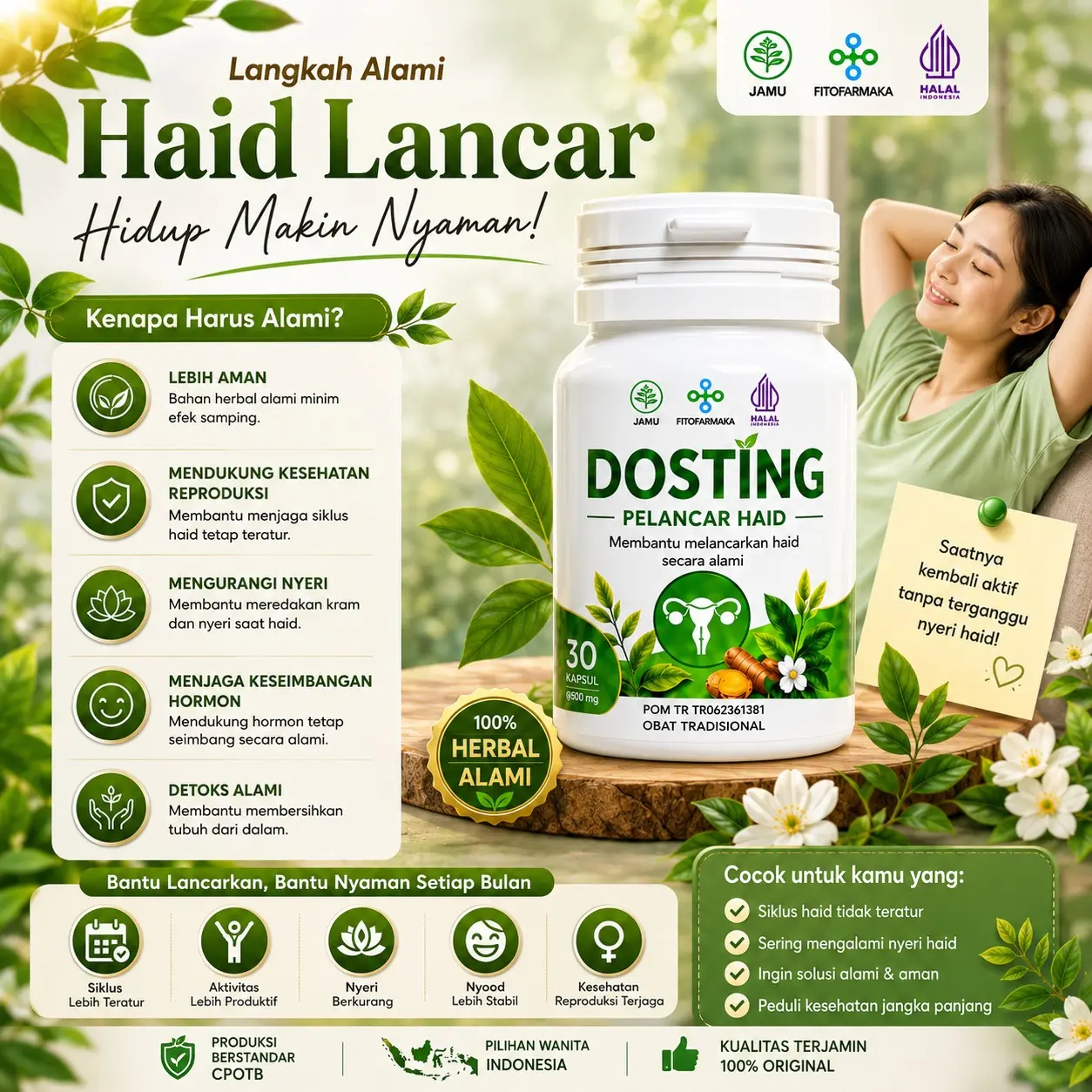 [BEST SELLER] DOSTING - PENUNJANG RITME BULANAN & KESEIMBANGAN TUBUH WANITA DENGAN BAHAN ALAMI BISA COD BISA KONSULTASI & BIMBINGAN