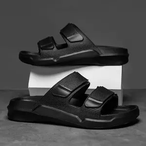 Rumahkaki - Sandal Slop Pria Anak / Dewasa 35-45 Sendal Slide Slip On Ban Dua Full Karet Hitam Kasual 392M