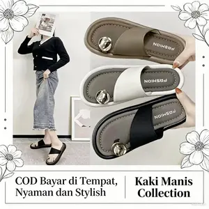 Sandal Wanita Modis Berlian Imitasi Bersol Tebal untuk Pantai Promo