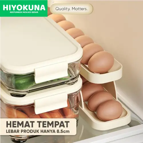 Rak Telur 2 Tingkat E15 / Egg Tray / Tempat Penyimpanan Telur Minimalis / Egg Storage Organizer / Rak Telur guling / telur guling / Rank 1