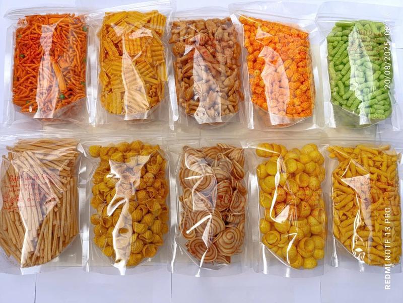Combo 10 bịch snack -  nui chiên bơ - Tăm que ngó sen - Tăm đậu Hà Lan - Đùi gà cay giòn - Bim cá - Bim đậu xanh nước dừa - Lá Sen - Mái Tôn - Tai Heo - Sò Vừng- Miễn phí vận chuyển - Snack Food
