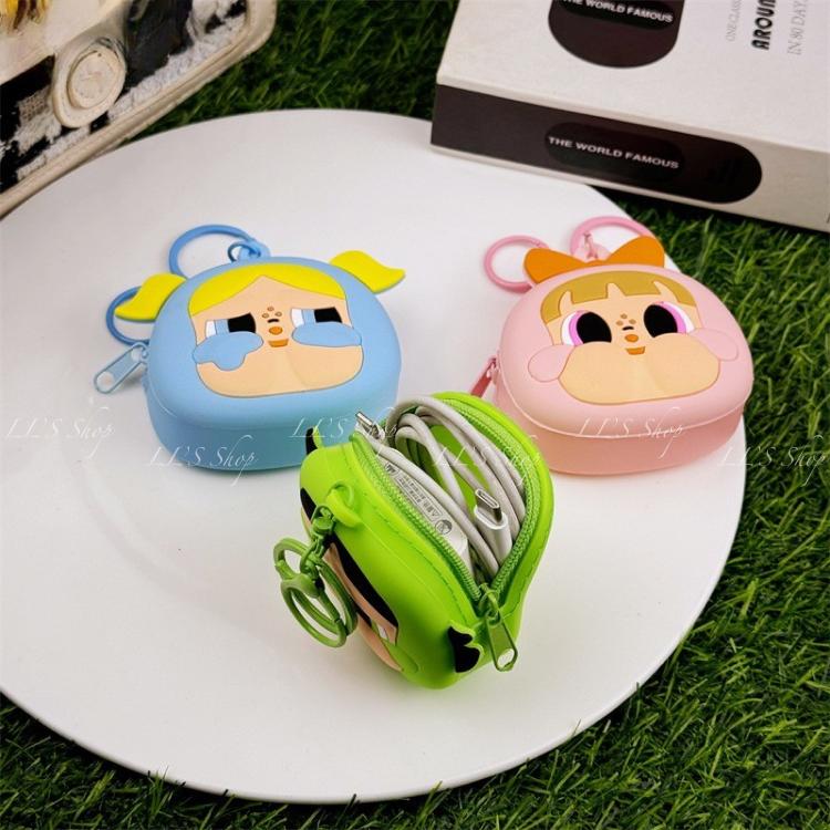 Product Introduction of LL'S | CryBaby Powerpuff Girls cartoon stereo silicone coin purse keychain friend couple gift schoolbag pendant bag charm accessories friendship key ring adorable  toys cry  baby 12