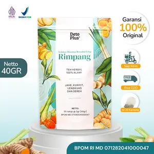 [BPOM] 1 Teh Rimpang Detoplus ala JSR - Teh Celup Instan Minuman  Rempah Alami Jahe Kunyit Lengkuas Sereh - BPOM Halal & Original Herbal Tea