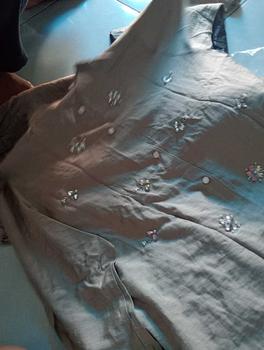 Product Review of CLARA One Set Wanita Payet Mewah Linen Setelan Atasan Rok Kekinian from ♈**♈ 3