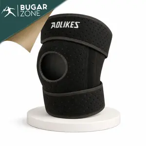 [ Bugar Zone ] Decker Knee Support Terapi Lutut Kaki Aolikes Original Perekat For Strap With Busa Pad Thick Tebal Spring Support Tersedia Varian Kanan Kiri Kain Sbr Silicone Premium AOLGRADE