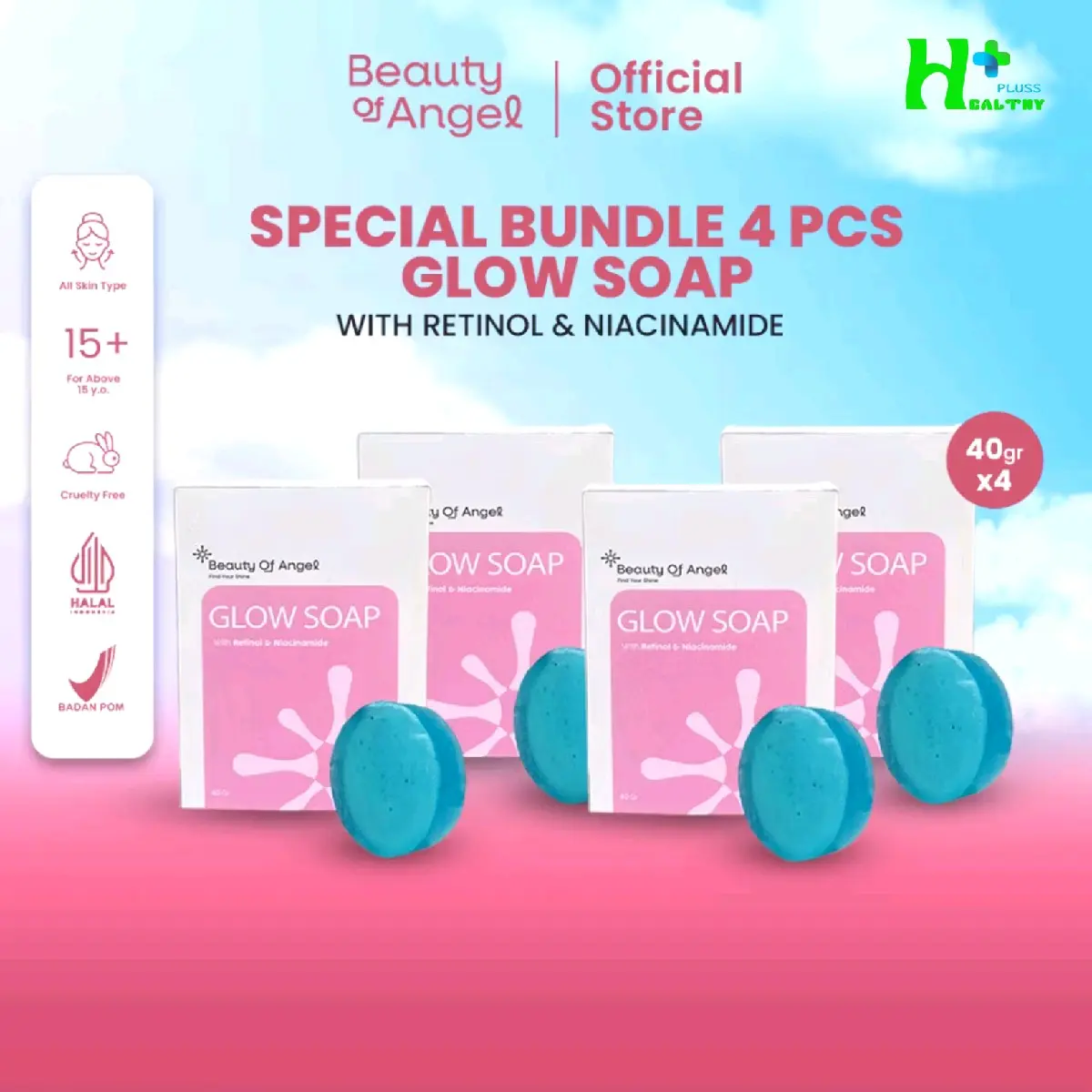 [Promo Bundling] Glow Soap Beauty of Angel Sabun Mandi, Sabun Batang, Sabun Antiseptik Melembabkan & Pencerah Kulit | Sabun Pemutih badan