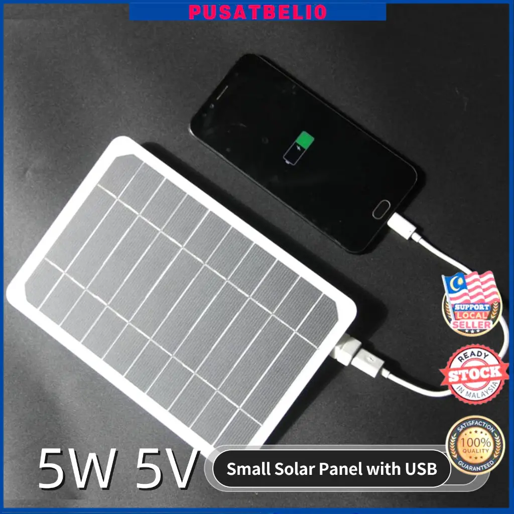 5W 5V Mini Solar Panel with USB DIY Monocrystalline Silicon Solar Cell Waterproof Camping Portable Power Solar Panel for Mobile Phone Charging