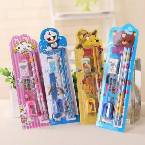SET ALAT TULIS SEKOLAH 5 in 1 KARAKTER LUCU / MINI STATIONERY 7